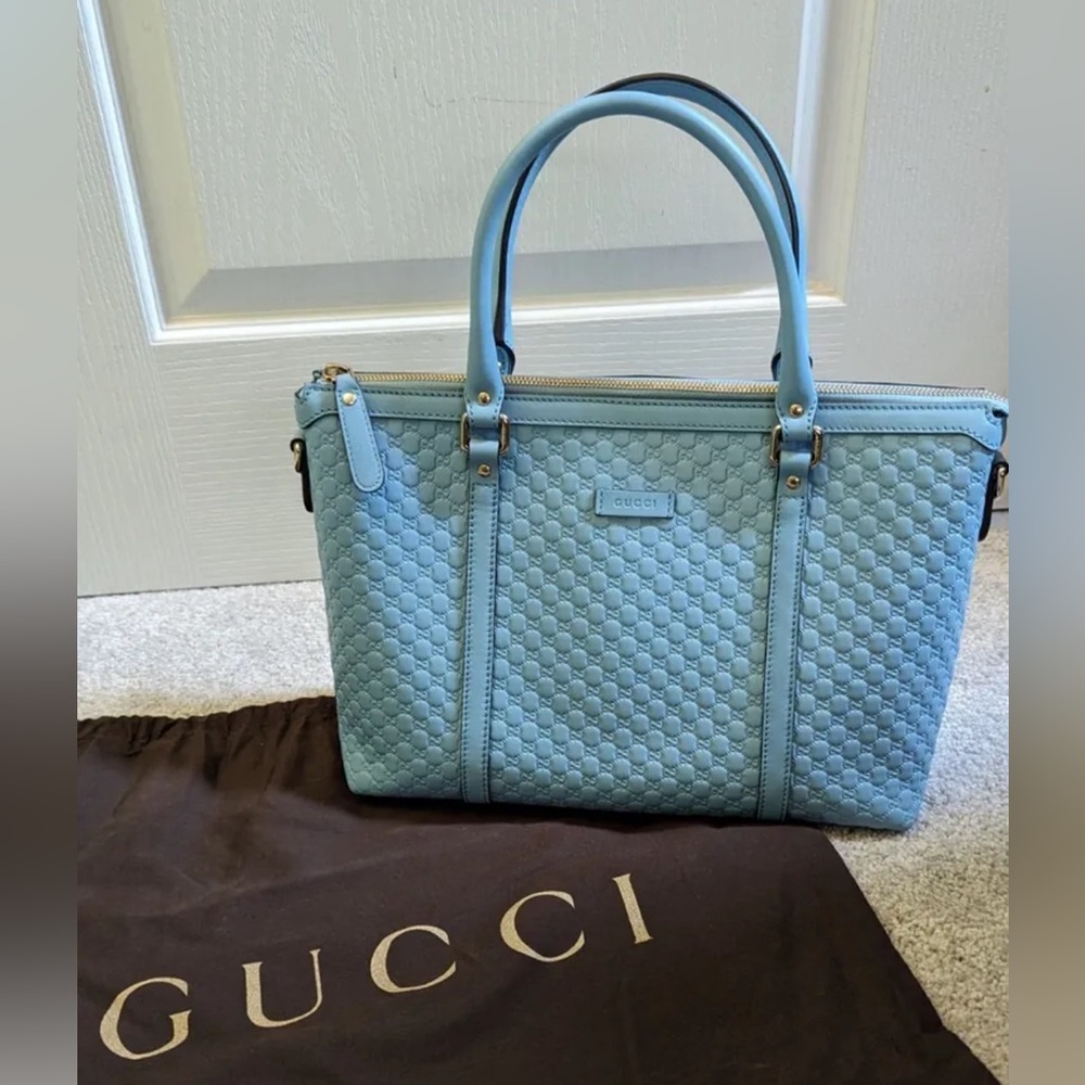 NEW Gucci Microguccissima Leather Joy Small Zip Tote & Adjustable Shoulder Strap